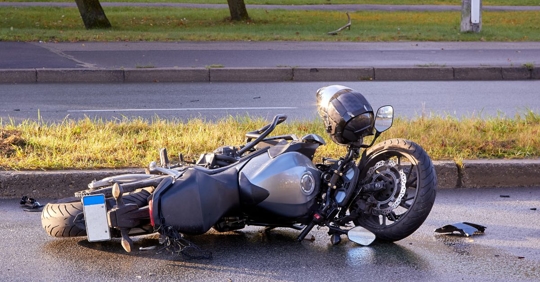 overturned motorcycle